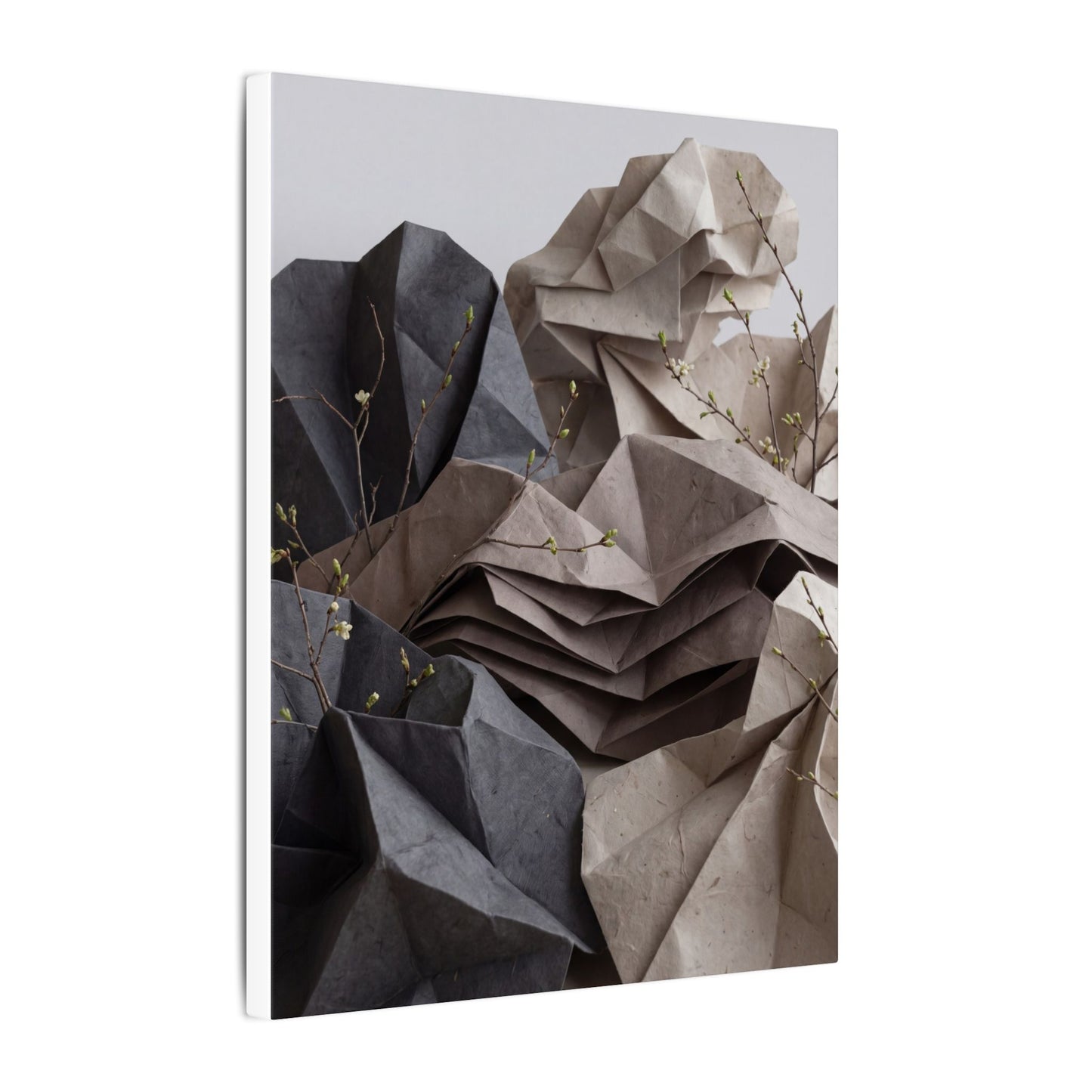 Neutral Paper Fold Canvas Art - Texture Japandi