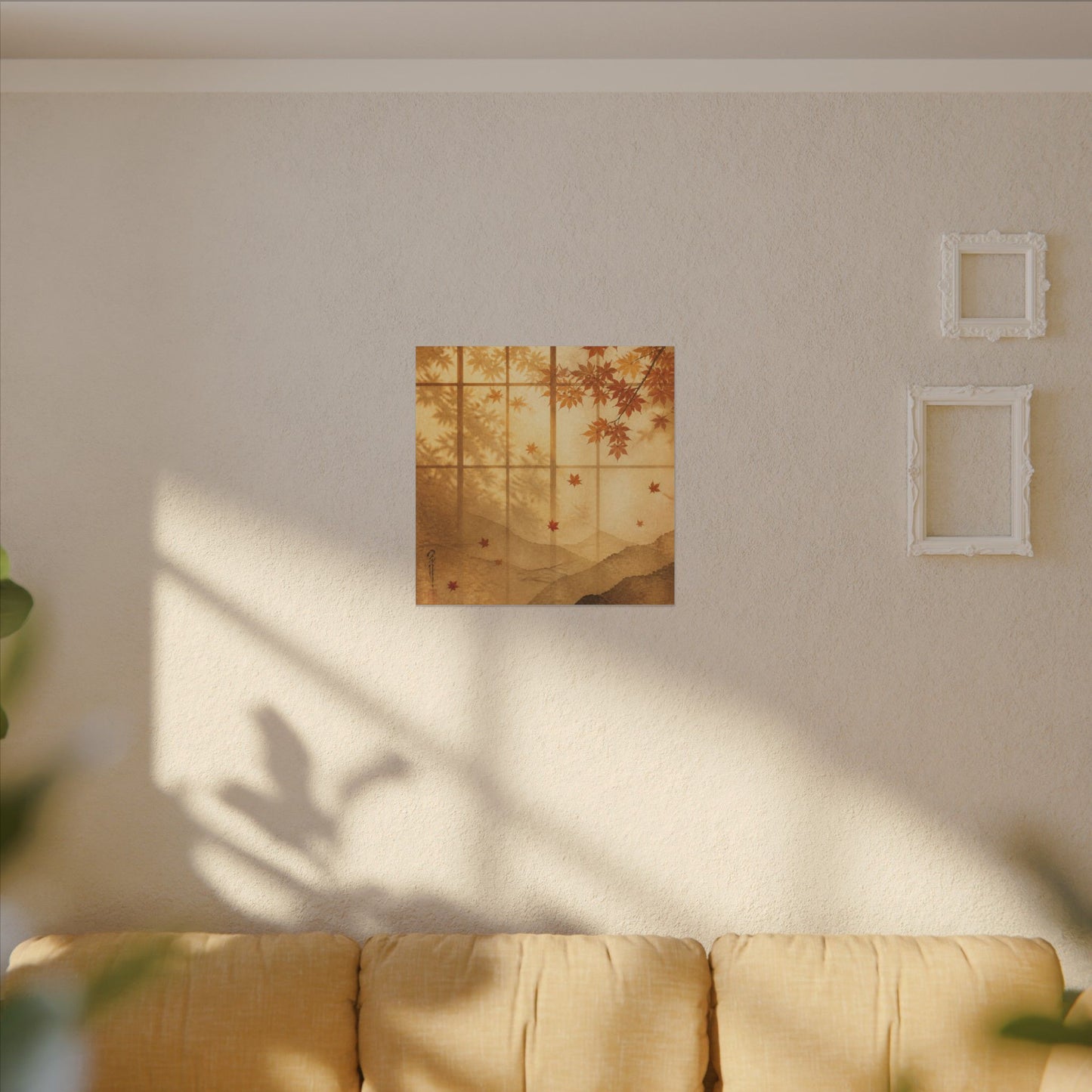 Shoji Screen Texture Canvas Art | Earthy Japandi Art