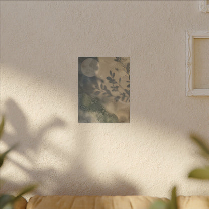Japandi Shadow Play in Moonlight | Texture Canvas Art