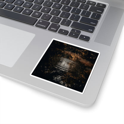 Water Ripple Moody Minimal Sticker | Atmospheric Dark Japandi Art Art Print