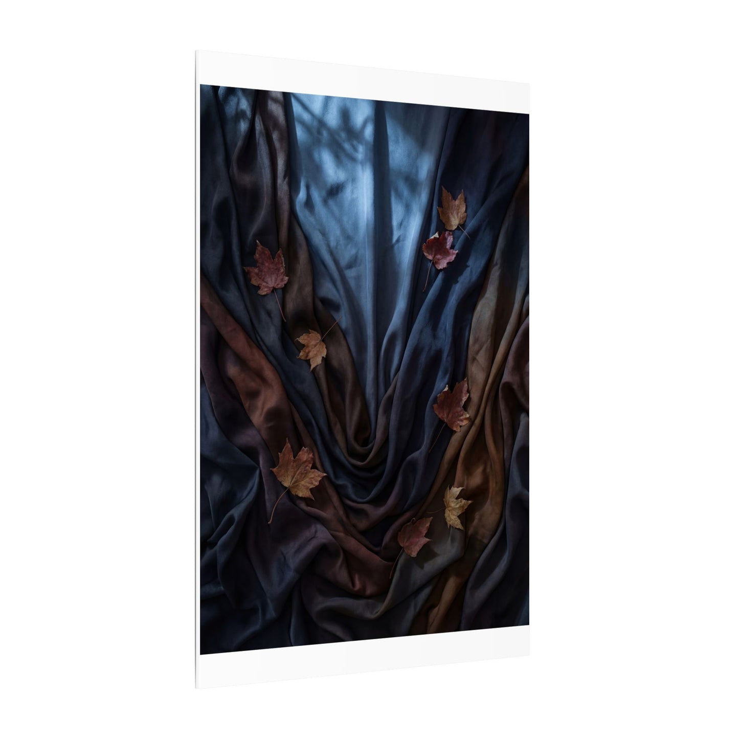 Silk Drape Canvas Art | Autumn Dark Japandi Moody Minimal Art
