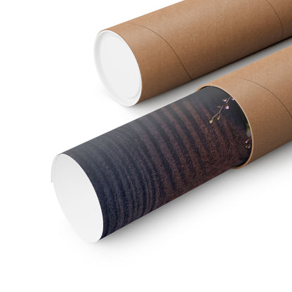 Rock Garden Moody Minimal Wall Art Print | Moody Dark Japandi Art
