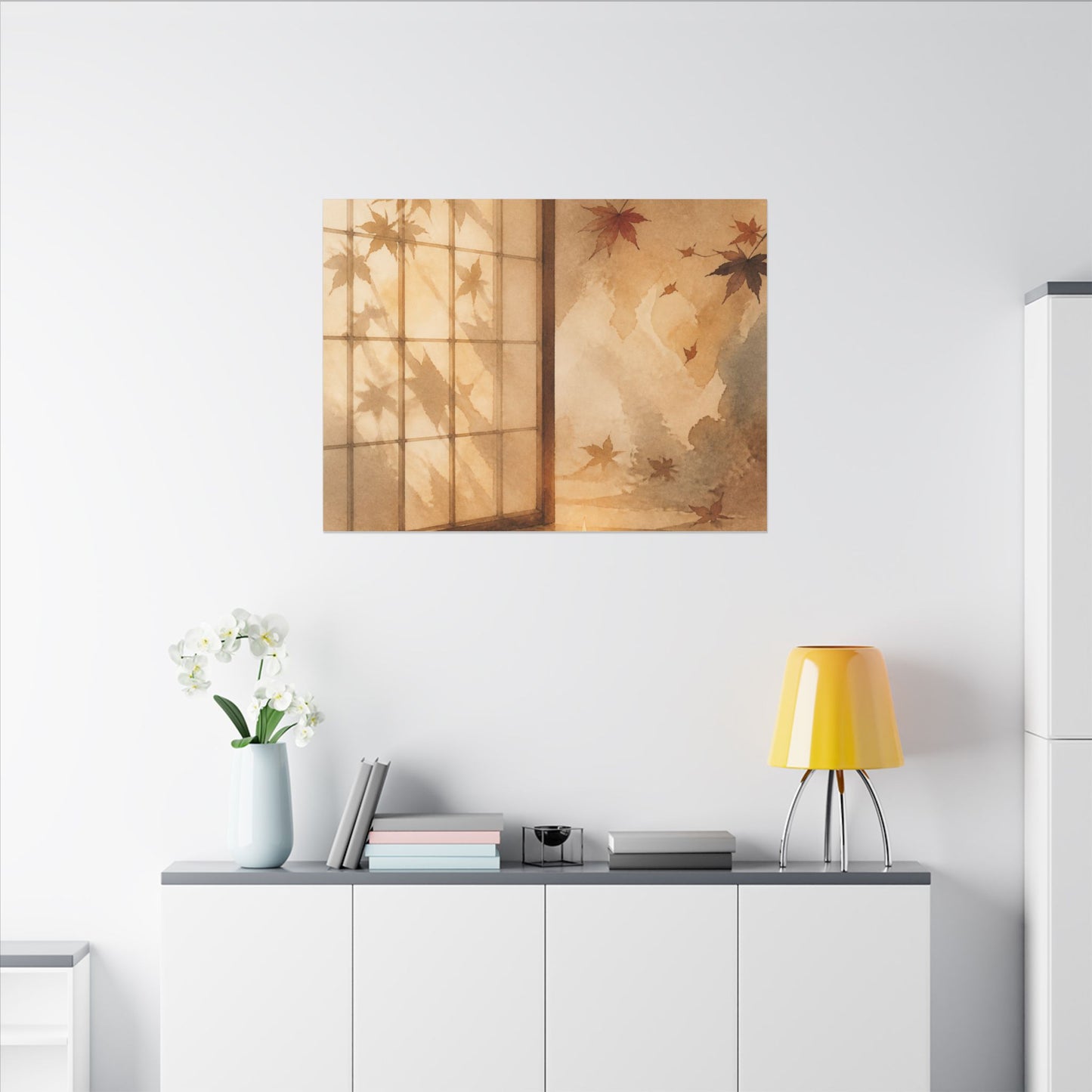 Candlelight Shoji Screen Canvas Art - Japandi Ma