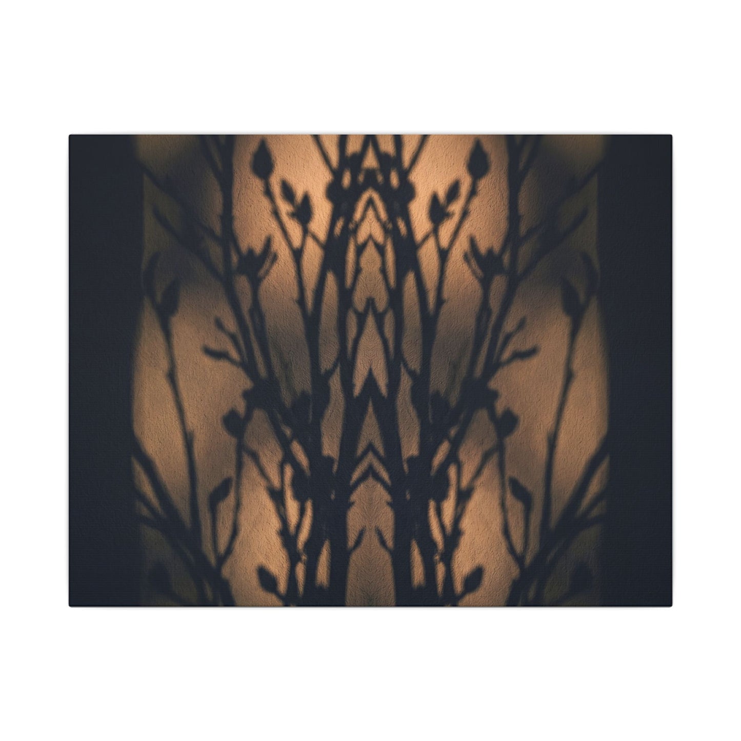 Dark Japandi Shadow Play in Golden Hour | Shadow Zen Canvas Art