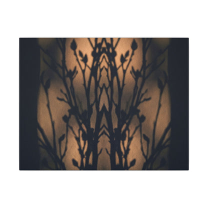 Dark Japandi Shadow Play in Golden Hour | Shadow Zen Canvas Art