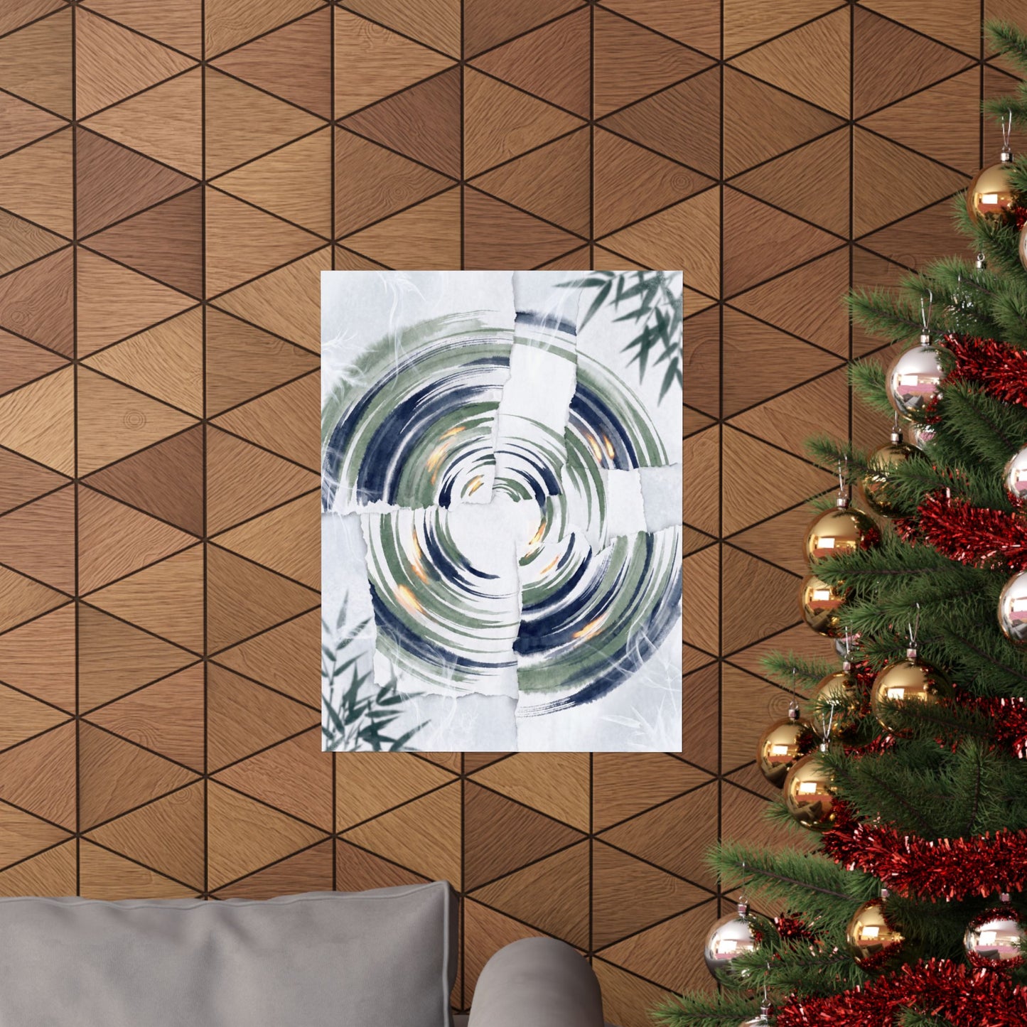 Serene Water Ripple Wall Art Print - Sumi E Zen