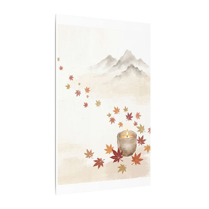 Earthy Mountain Mist Canvas Art - Japanese Pattern Japandi