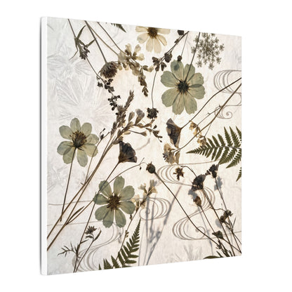 Japandi Dried Flowers in Golden Hour | Japanese Pattern Canvas Art