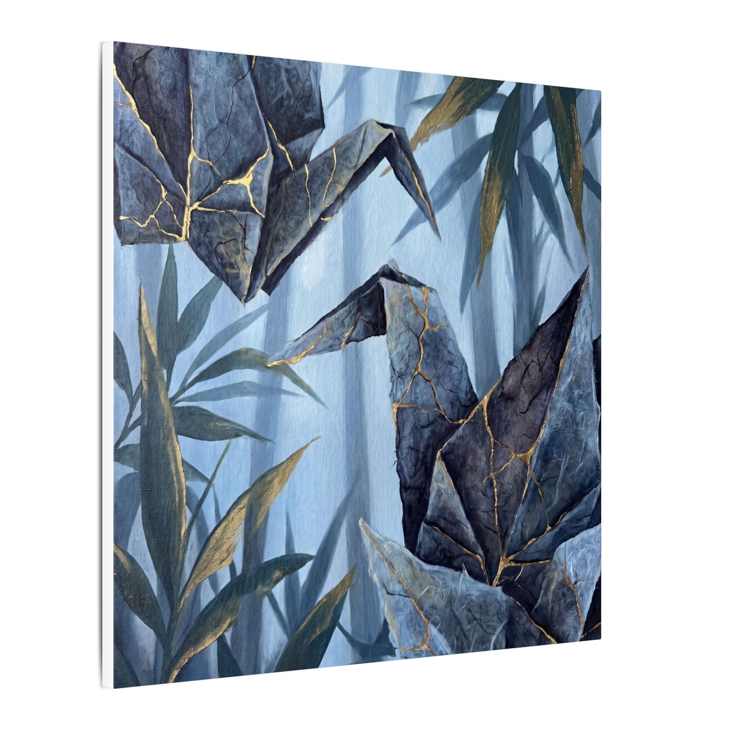 Paper Fold Canvas Art | Summer Kintsugi Crackle Gold Art