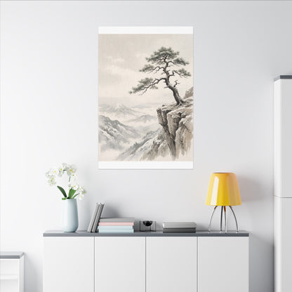Seijaku Pine Tree Canvas Art - Japandi Japanese Pattern