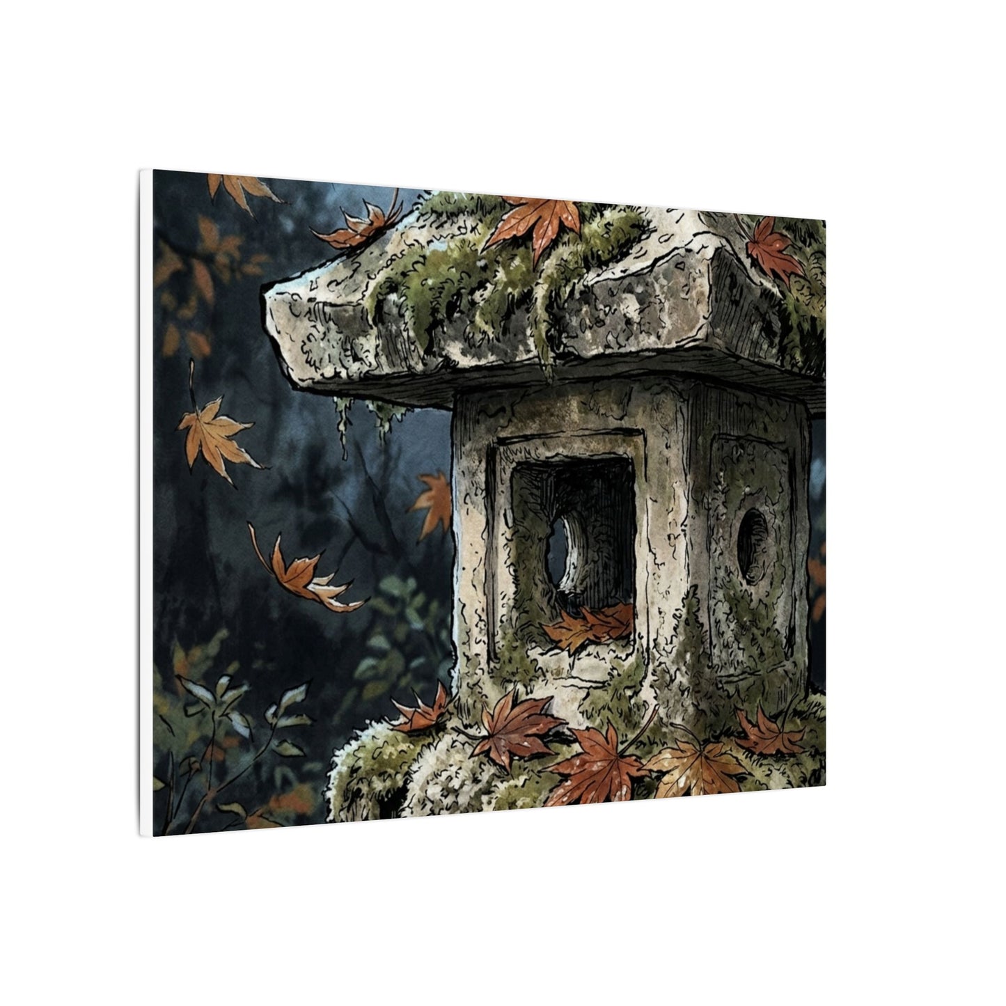 Shibui Stone Lantern Canvas Art - Japandi Minimal Line