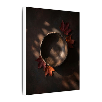 Ceramic Bowl Canvas Art | Autumn Dark Japandi Dark Texture Art