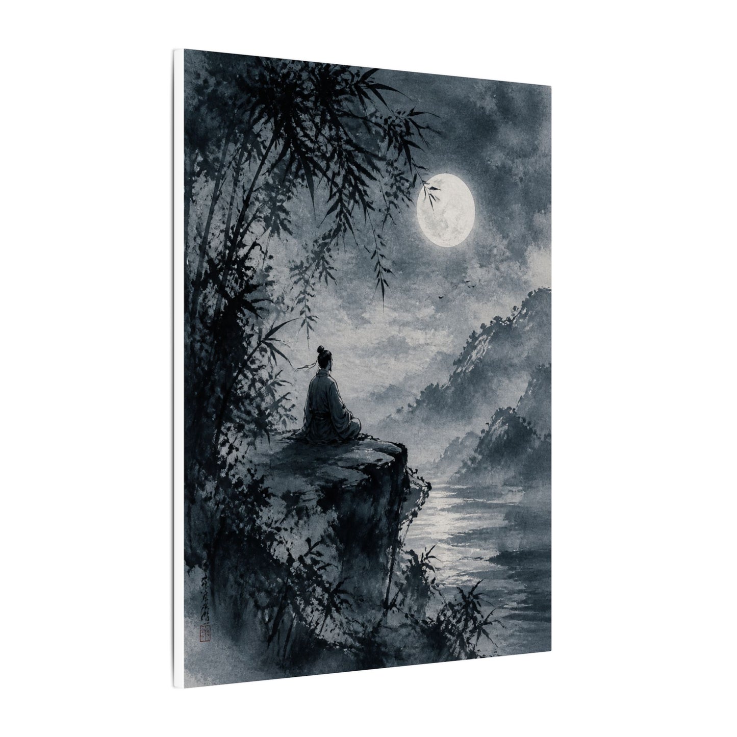 Ink Brushstroke Sumi E Canvas Art | Serene Zen Art