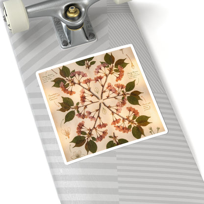 Summer Cherry Blossom Herbarium Sticker | Nostalgic Decor Art Print