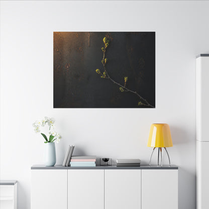 Dark Japandi Rust Patina in Golden Hour | Moody Minimal Canvas Art