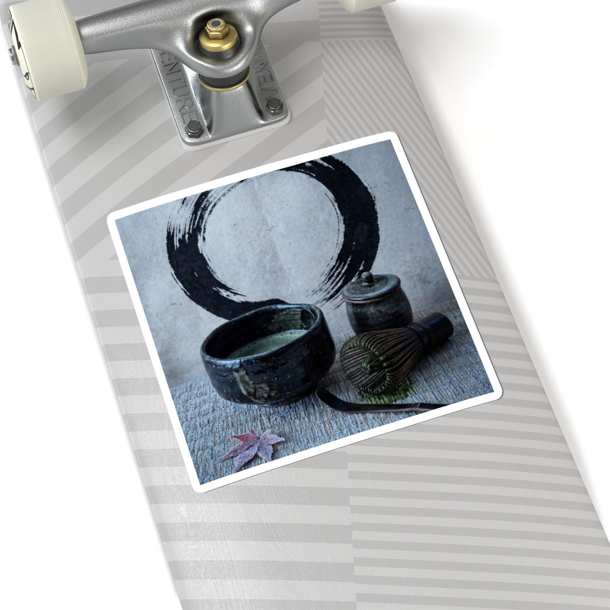 Zen Tea Ceremony in Moonlight | Enso Sticker Art Print