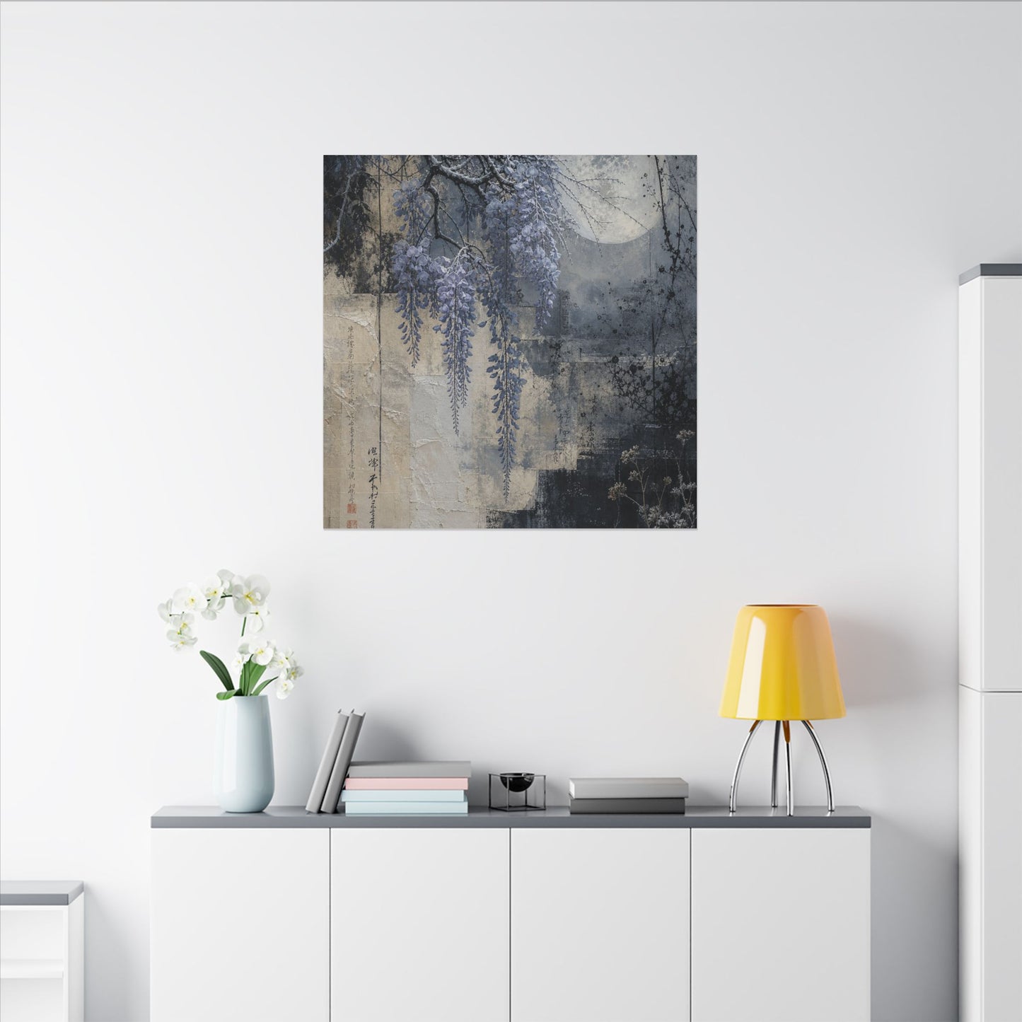 Winter Wisteria Texture Canvas Art | Elegant Decor