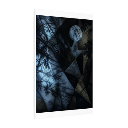 Shadow Play Winter Canvas Art | Dark Japandi Luxurious Design