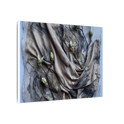 Japandi Silk Drape in Moonlight | Texture Canvas Art
