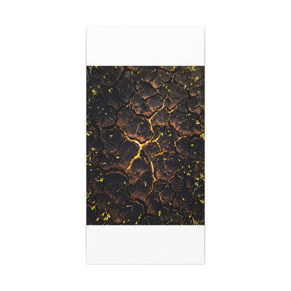 Cracked Earth Moody Minimal Canvas Art | Sophisticated Dark Japandi Art