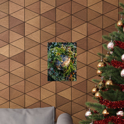 Winter Moss Close Up Gold Repair Wall Art Print | Beautiful Decor