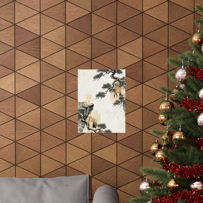 Ma Pine Tree Wall Art Print - Japandi Japanese Pattern