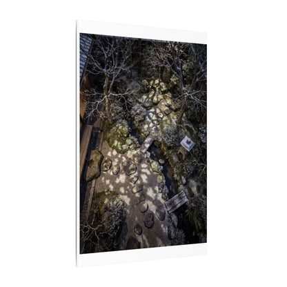 Moonlit Garden Japanese Pattern Canvas Art | Elegant Japandi Art