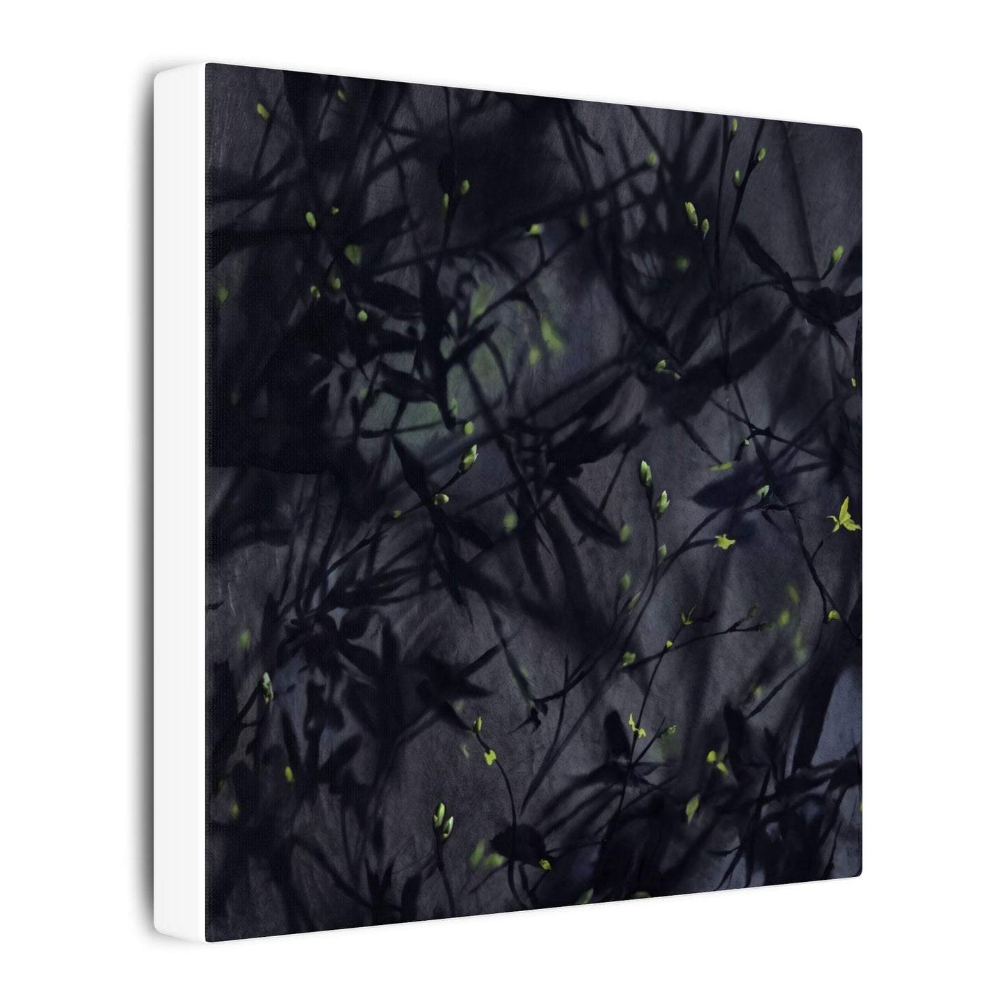 Shadow Play Spring Canvas Art | Dark Japandi Atmospheric Design