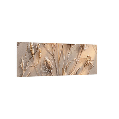 Japandi Dried Flowers in Golden Hour | Watercolor Canvas Art