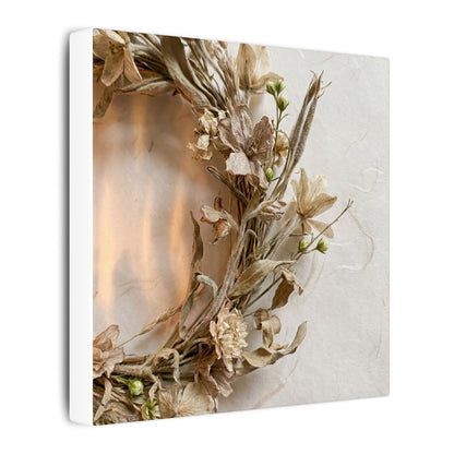 Dried Flowers Japanese Pattern Canvas Art | Neutral Japandi Art