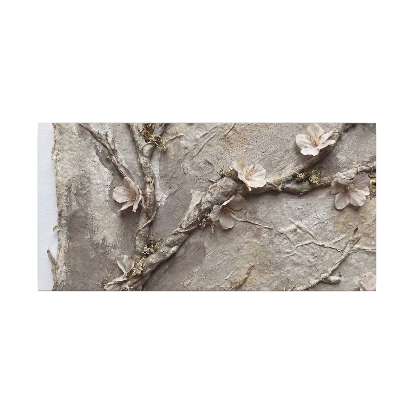 Summer Cherry Blossom Texture Canvas Art | Earthy Decor