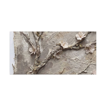 Summer Cherry Blossom Texture Canvas Art | Earthy Decor