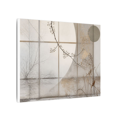 Winter Shoji Screen Japanese Pattern Canvas Art | Elegant Decor
