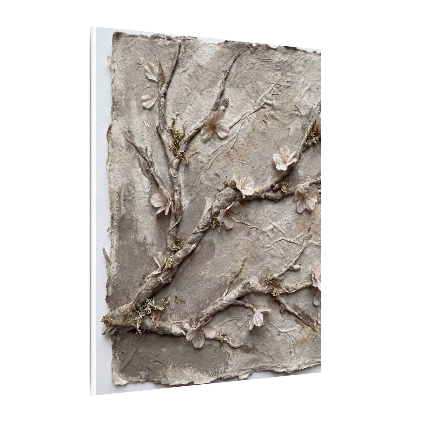 Summer Cherry Blossom Texture Canvas Art | Earthy Decor