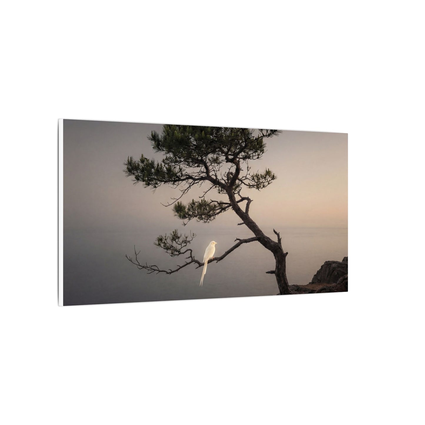 Dawn Pine Tree Canvas Art - Dark Japandi Datsuzoku