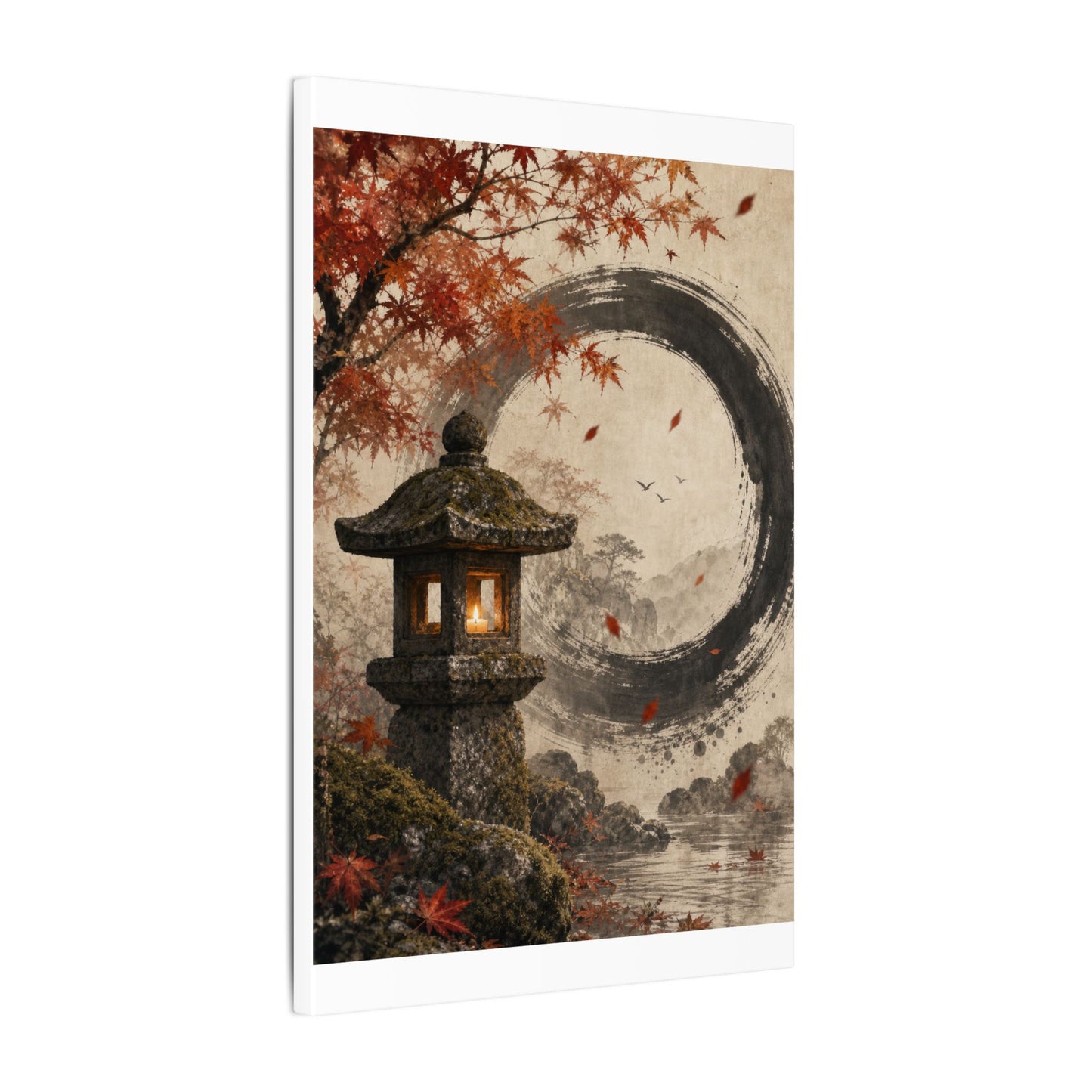Ma Stone Lantern Canvas Art - Zen Enso