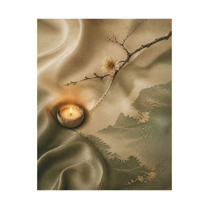Candlelight Silk Drape Wall Art Print - Japandi Ma