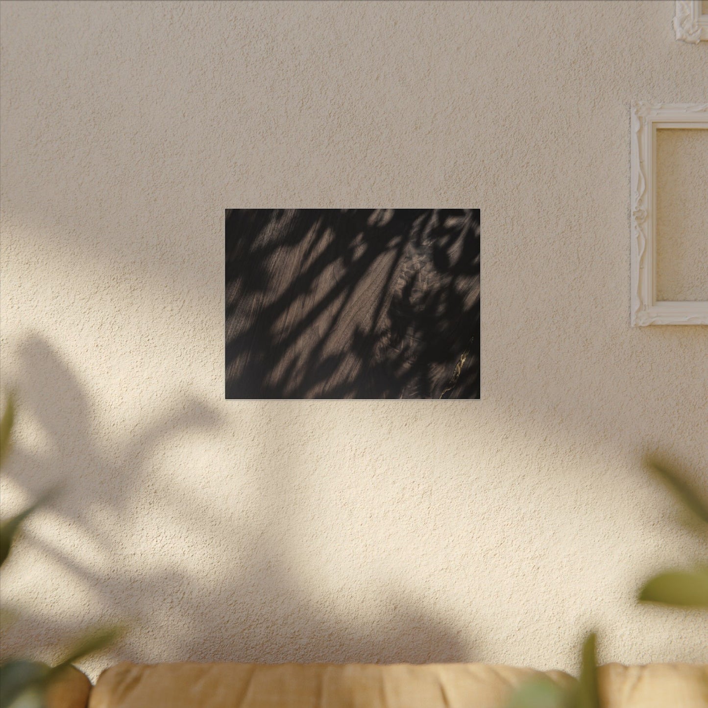 Shadow Play Summer Canvas Art | Dark Japandi Moody Design