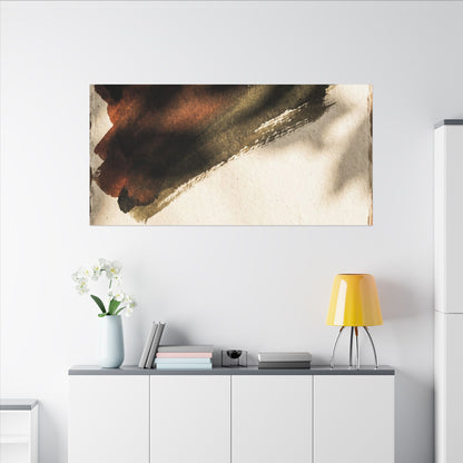 Ink Brushstroke Canvas Art | Summer Dark Japandi Moody Minimal Art