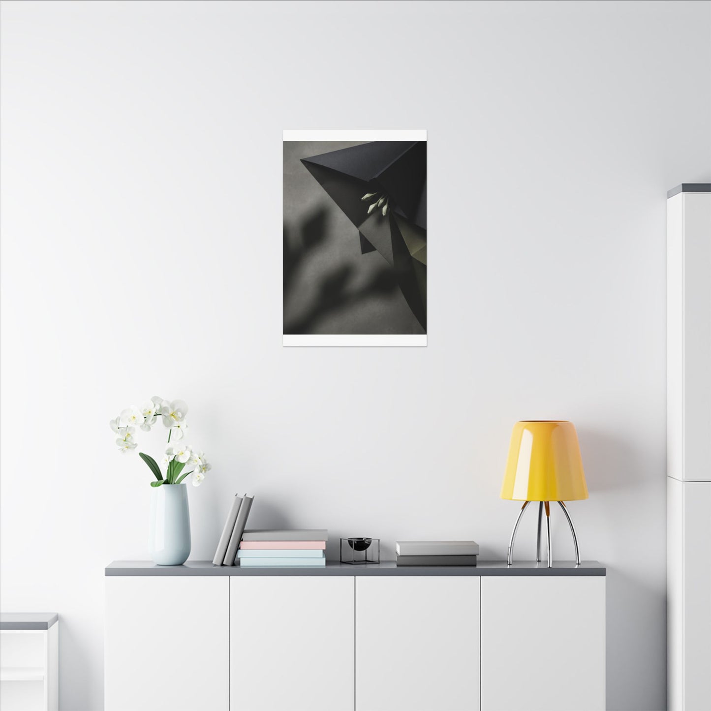 Paper Fold Moody Minimal Canvas Art | Luxurious Dark Japandi Art