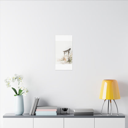 Fukinsei Torii Gate Canvas Art - Japandi Watercolor