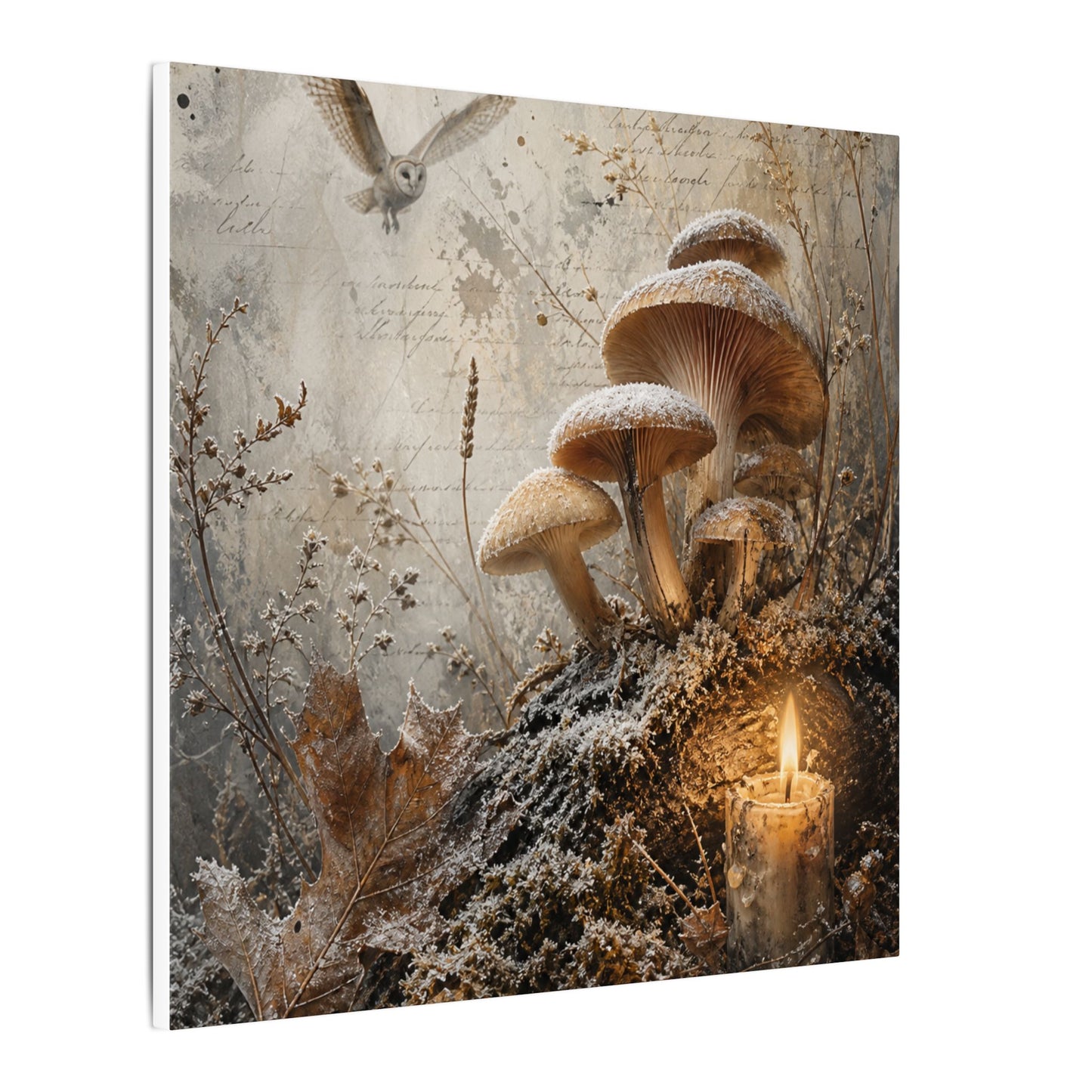 Wild Mushrooms Texture Canvas Art | Elegant Japandi Art