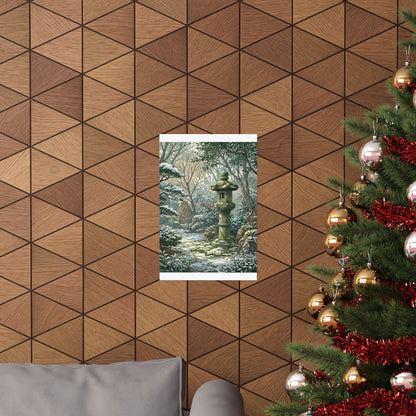 Dappled Stone Lantern Wall Art Print - Japandi Datsuzoku