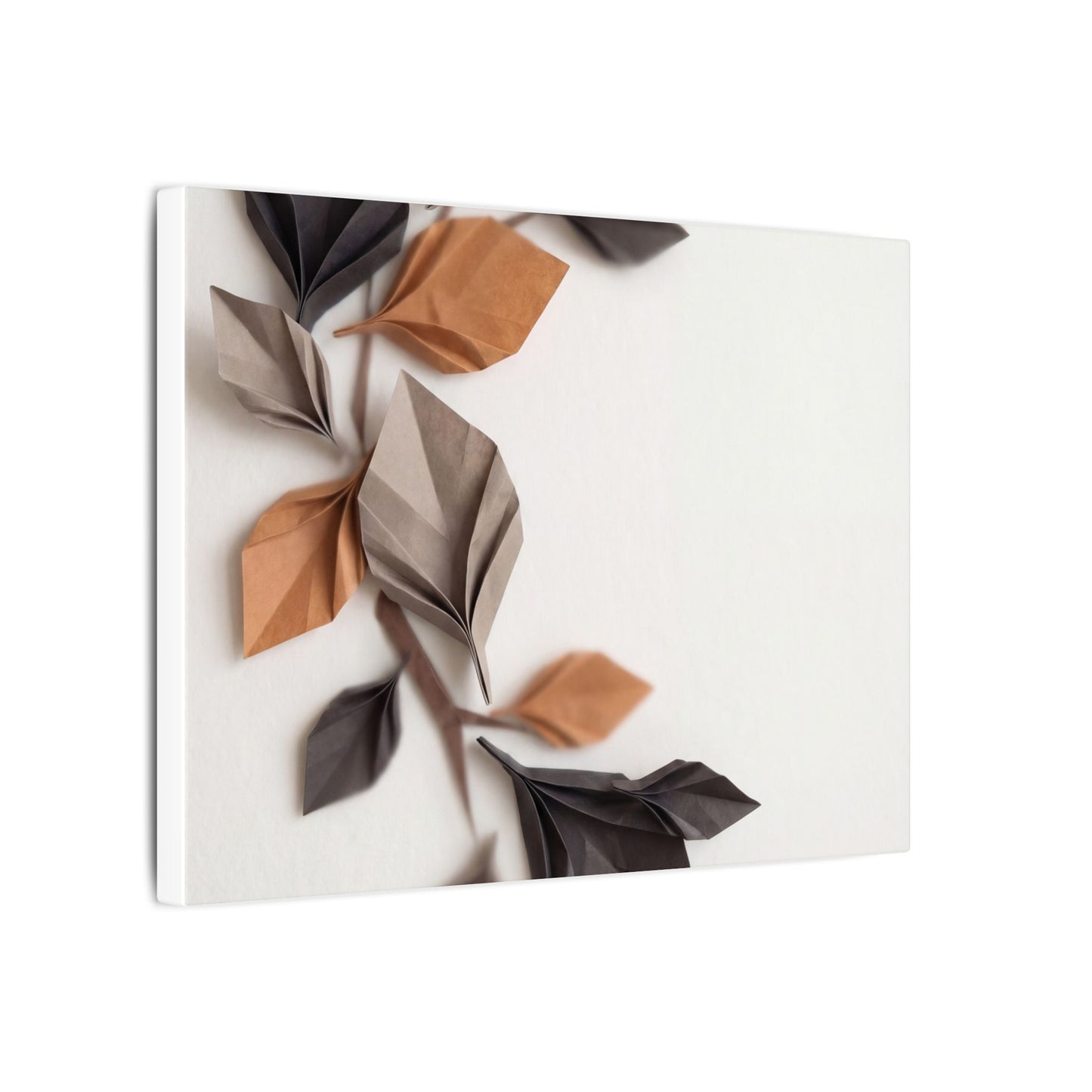 Paper Fold Autumn Canvas Art | Japandi Earthy Design