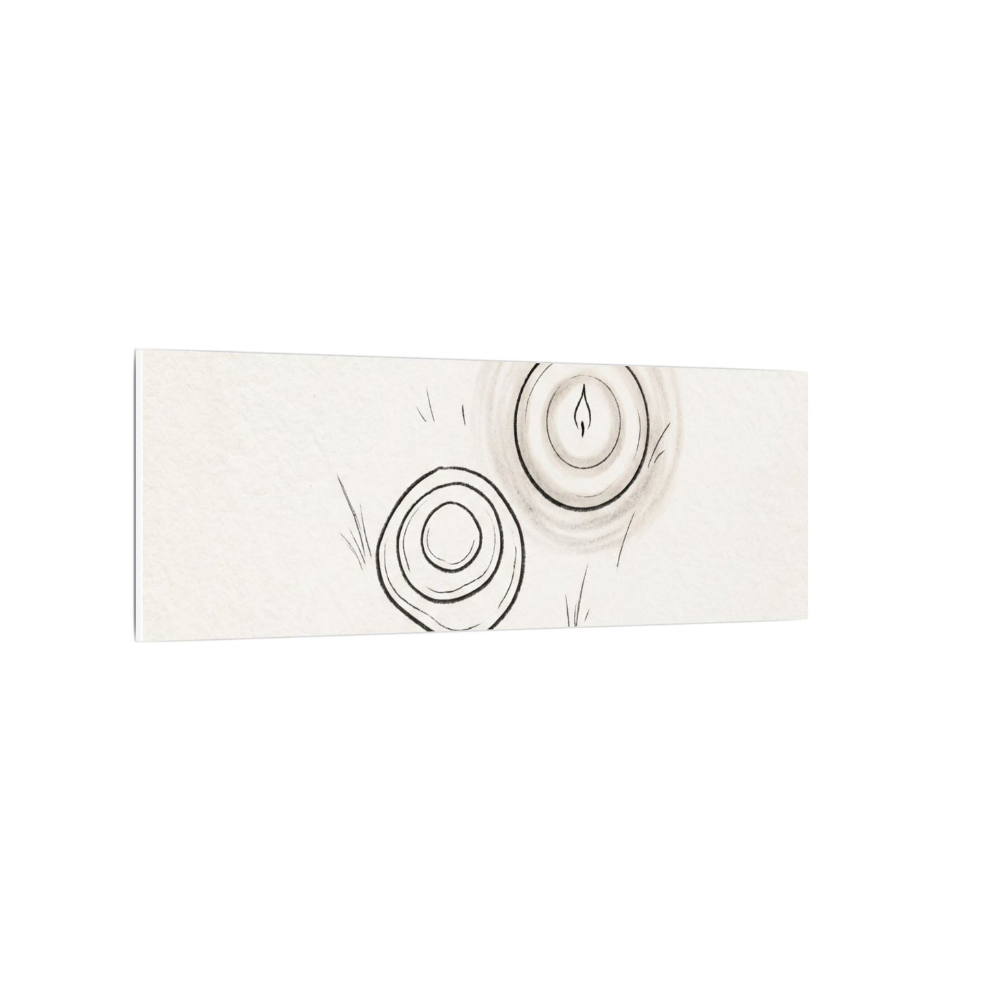 River Stones Canvas Art | Winter Japandi Minimal Line Art