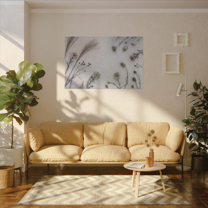 Dried Flowers Japanese Pattern Canvas Art | Elegant Japandi Art