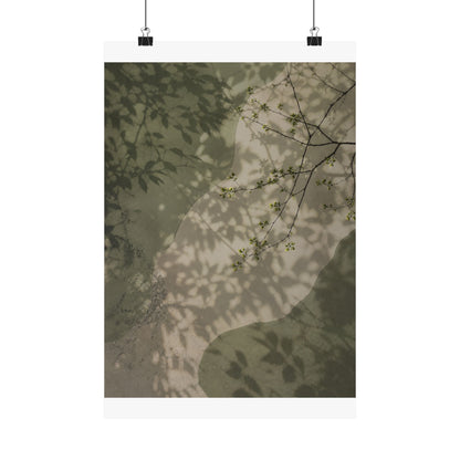 Spring Shadow Play Japanese Pattern Wall Art Print | Neutral Decor