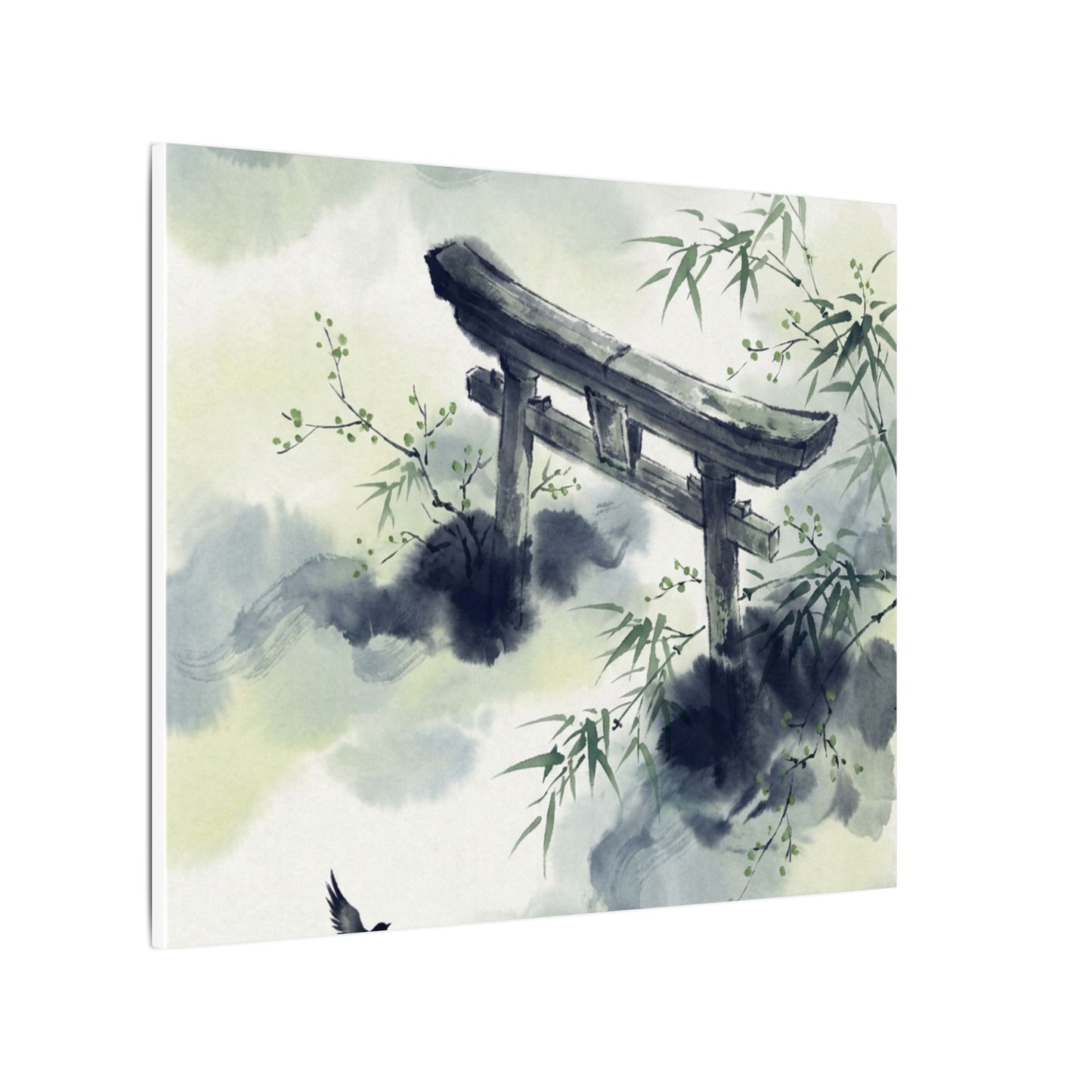 Torii Gate Sumi E Canvas Art | Serene Zen Art