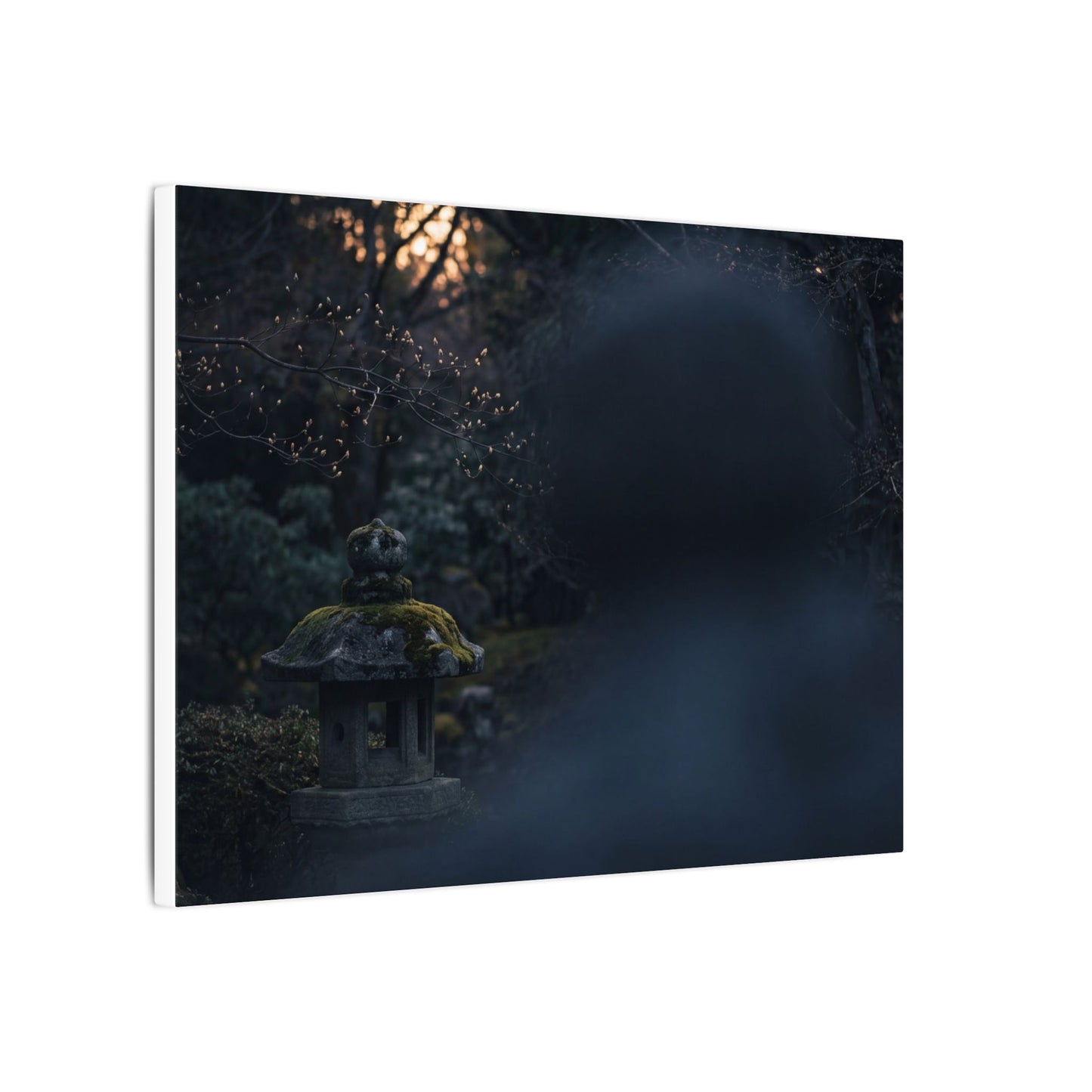 Spring Stone Lantern Moody Minimal Canvas Art | Bold Decor