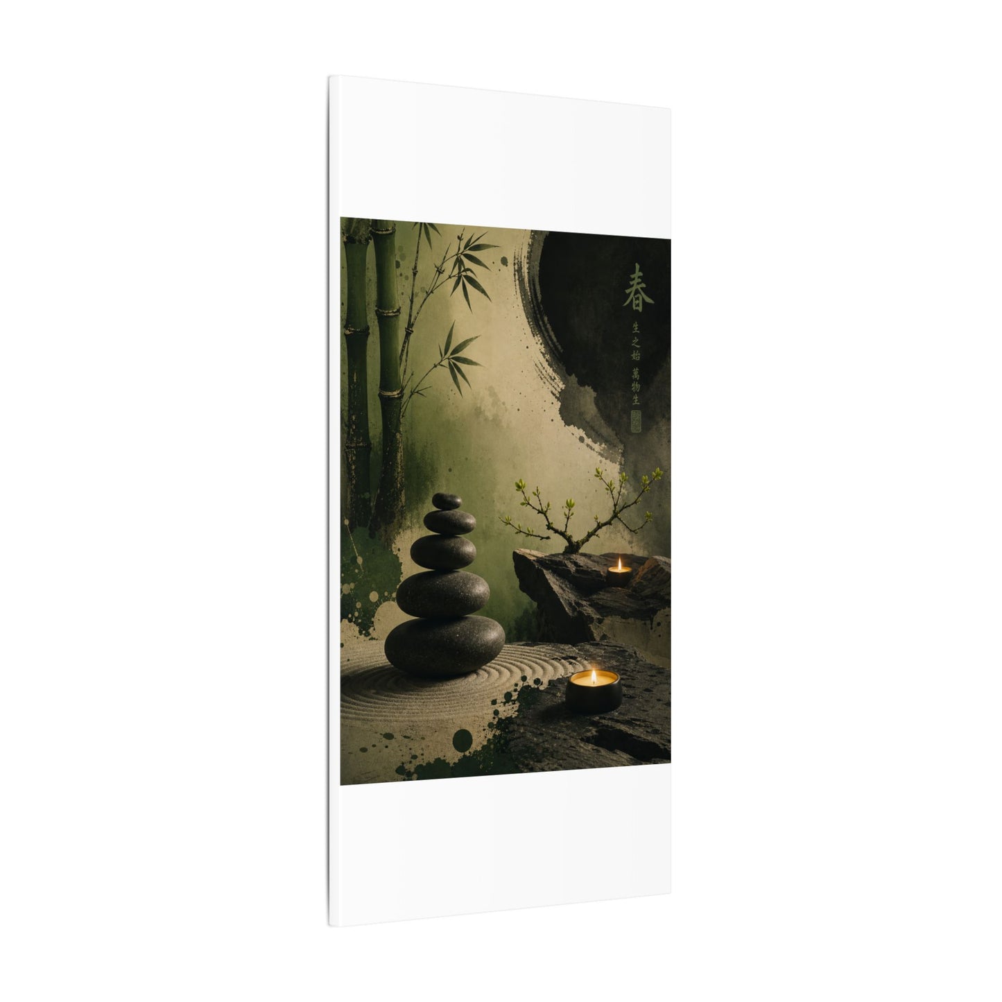 River Stones Spring Canvas Art | Zen Contemplative Design